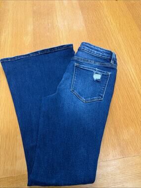 Bridge by Gly Blue Bellbottoms Jeans with Frayed Holes in the front and Back